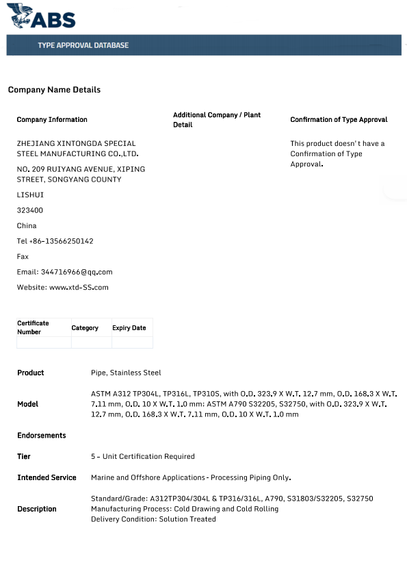 ABS Certificate