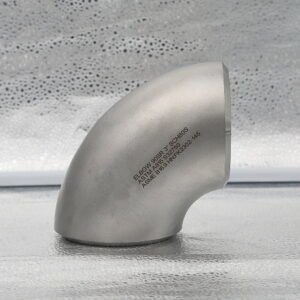 Super duplex S32750 90 degree short radius elbow, NPS 3 SCH80S, ASTM A815, with laser marking