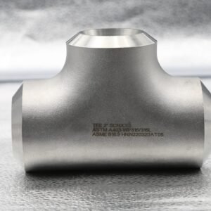 Butt Weld Tee NPS 2 XXS ASTM A403 WP316/316L Equal tee NPS 2 XXS in ASTM A403 WP316/316L stainless steel with permanent laser marking per ASME B16.9