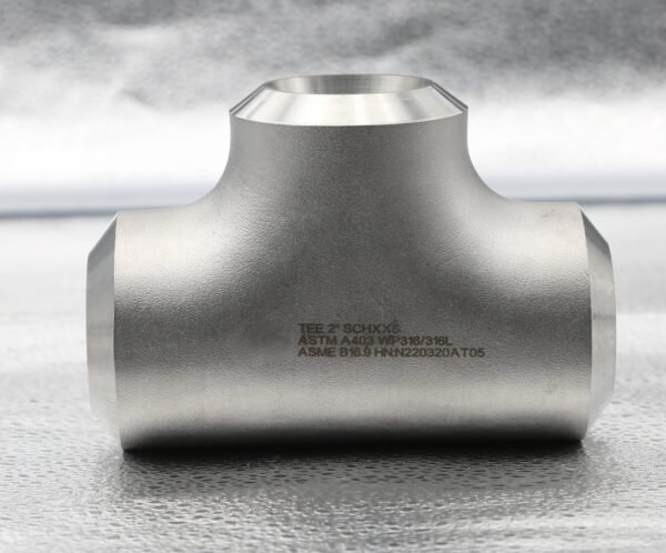 Butt Weld Tee NPS 2 XXS ASTM A403 WP316/316L Equal tee NPS 2 XXS in ASTM A403 WP316/316L stainless steel with permanent laser marking per ASME B16.9